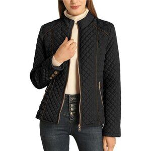 Women's Stand Collar Lightweight Quilted Puffer Jacket Padded Zip
